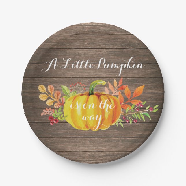 Assiettes En Carton Plaque de Baby shower Russe Citrouille d'automne (Devant)