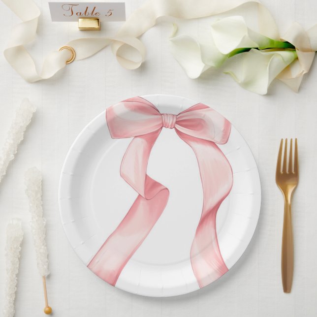Assiettes En Carton Plaque de caisse rose 9" (Mariage)