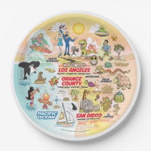 Assiettes En Carton Plaque de coucher de soleil SoCal