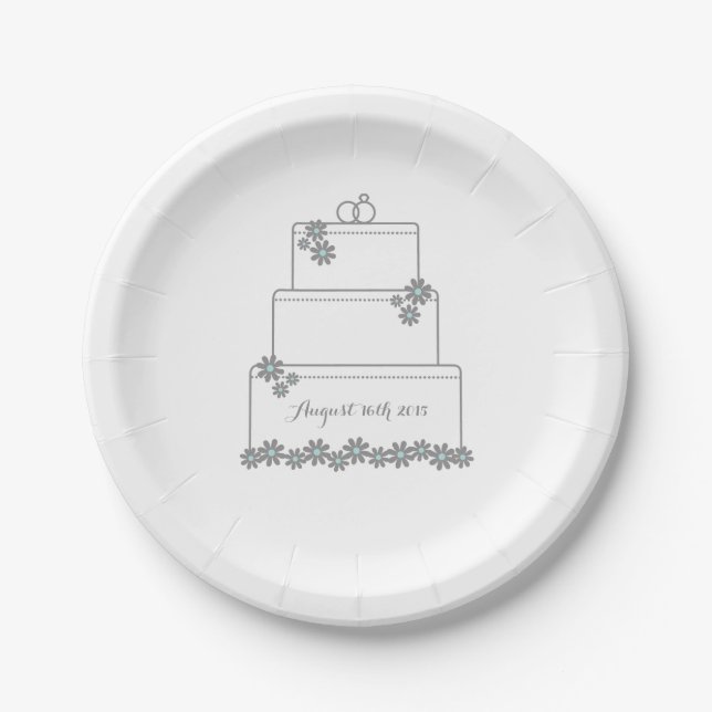 Assiettes En Carton Plaque de dessert simple Mariage blanc (Devant)