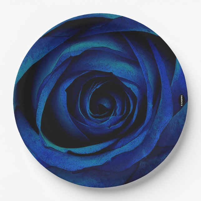 Assiettes En Carton Plaque de dîner papier HAMbyWG Rose bleu (Devant)