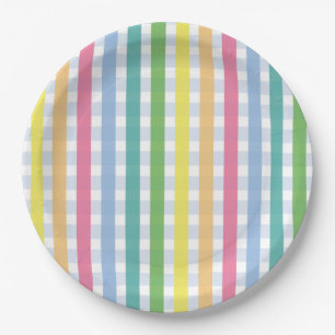 Assiettes En Carton Plaque de En vichy de fête