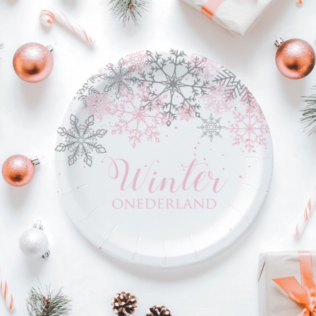 Assiettes En Carton Plaque de fête d'anniversaire de l'hiver ONEderlan (Créateur téléchargé)