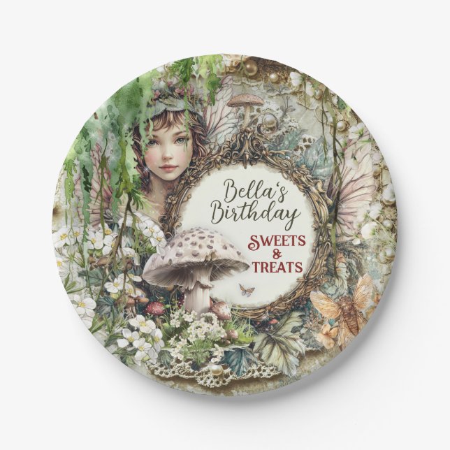 Assiettes En Carton Plaque de fête d'anniversaire Fairyland (Devant)
