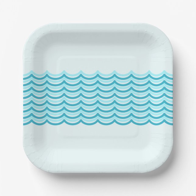 Assiettes En Carton Plaque de fête de la piscine (Recto)