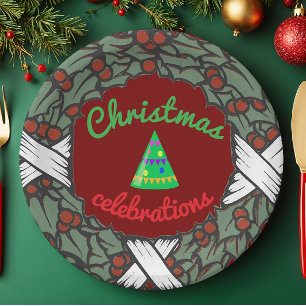 Assiettes En Carton Plaque de fête de Noël