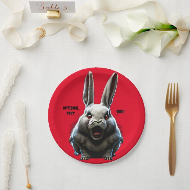 Assiettes En Carton PLAQUE DE FÊTE déplaisante RABBIT HALLOWEEN (Mariage)
