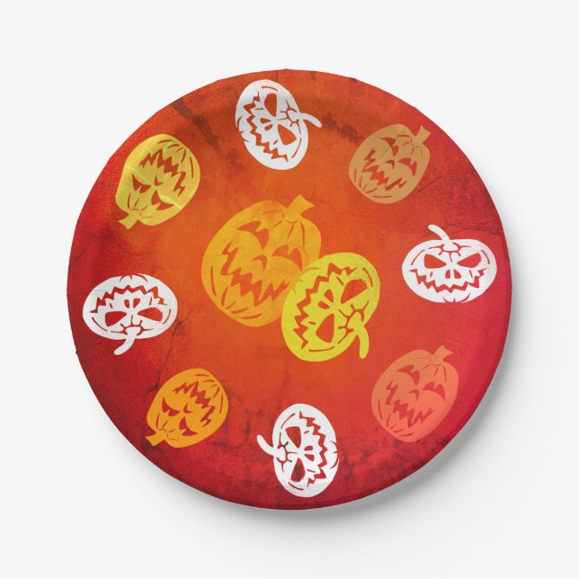 Assiettes En Carton Plaque de fête d'Halloween (Devant)