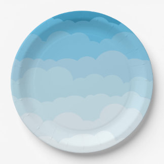 Assiettes En Carton Plaque de fête du nuage