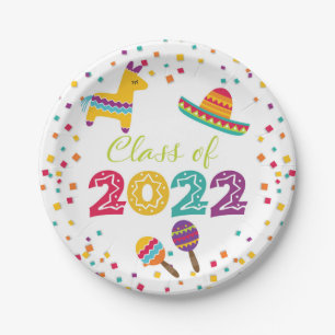 Assiettes En Carton Plaque de finition Fiesta - Sombrero (Blanc)