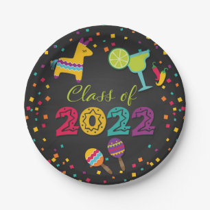 Assiettes En Carton Plaque de graduation Fiesta - Classe de 2022