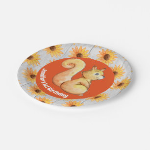 Assiettes En Carton Plaque de la partie de l'écureuil rustique de Woo