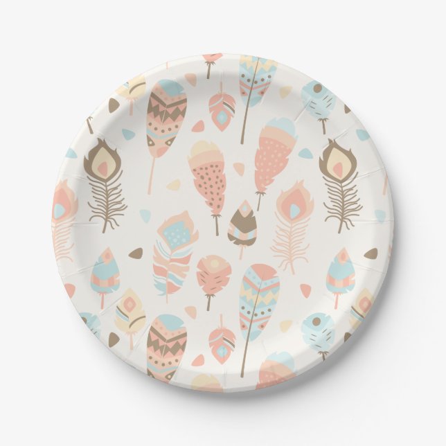 Assiettes En Carton Plaque de la tribu Boho (Devant)