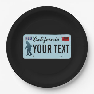 Assiettes En Carton Plaque de licence California Sasquatch