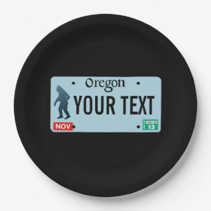 Assiettes En Carton Plaque de licence Oregon Sasquatch