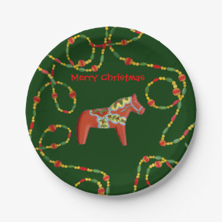 Assiettes En Carton Plaque de Noël Dala Horse