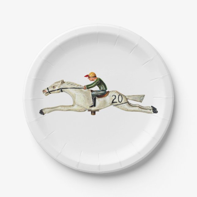 ASSIETTES EN CARTON PLAQUE DE PAPIER À COURSE CHEVAL (Devant)