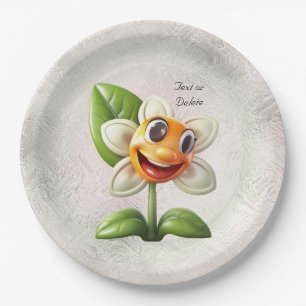 Assiettes En Carton Plaque de papier à fleurs blanches