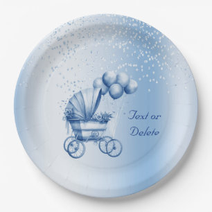 Assiettes En Carton Plaque de papier à poussoir bleu