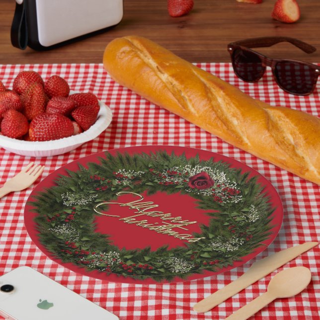 Assiettes En Carton Plaque de papier à serrure de Noël (Pique-nique)