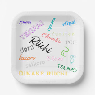 Assiettes En Carton Plaque de papier à thème Riichi mahjong