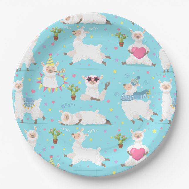 Assiettes En Carton Plaque de papier Alpaca/Llama (Devant)