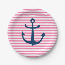 Plaque de papier Ancre rose marine