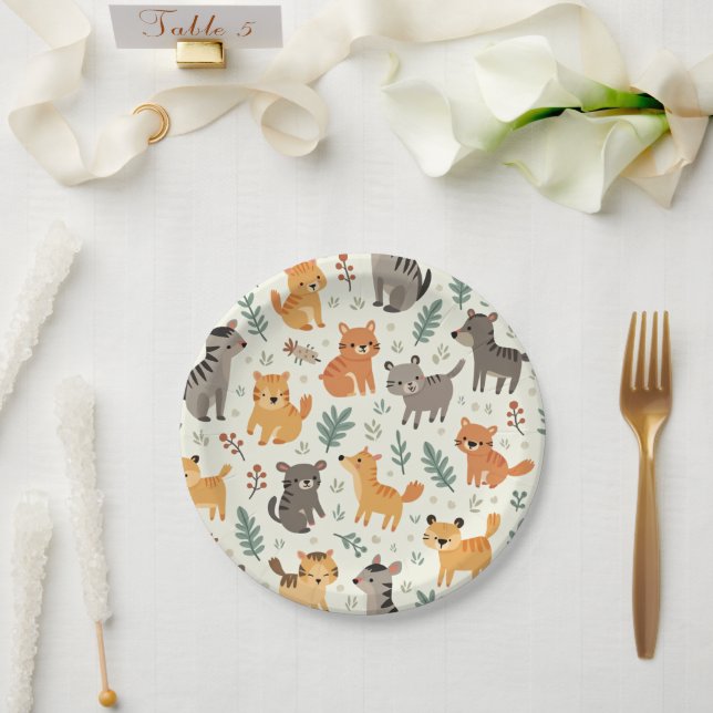 Assiettes En Carton Plaque de papier animal (Mariage)