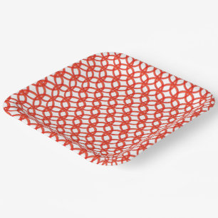 Assiettes En Carton Plaque de papier - Anneaux rouges interverrouillab