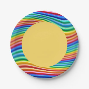 Assiettes En Carton Plaque de papier Arc-en-ciel bague de Fierté