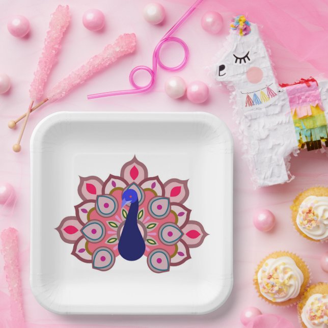 ASSIETTES EN CARTON PLAQUE DE PAPIER AVEC BEAU ART D'OISEAU (Fête)