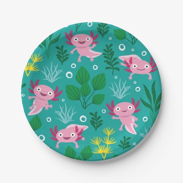 Assiettes En Carton Plaque de papier Axolotl (Devant)