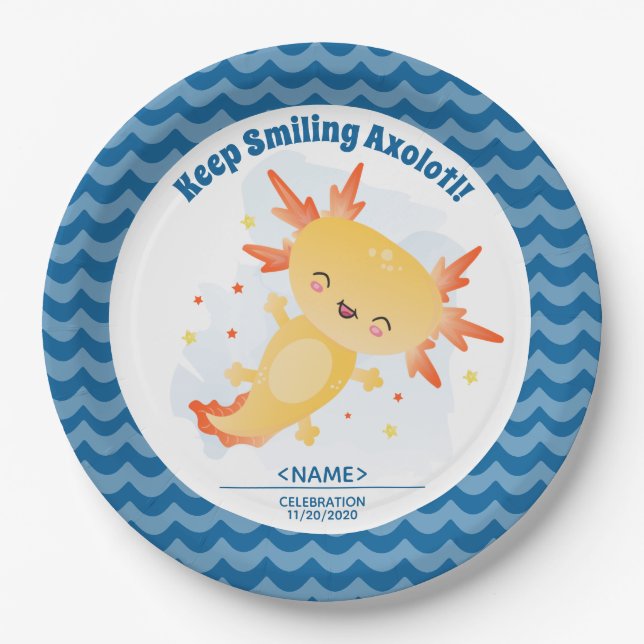Assiettes En Carton Plaque de papier Axolotl (Devant)