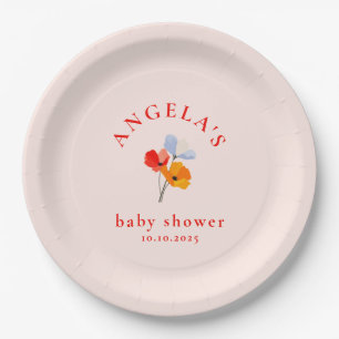 Assiettes En Carton Plaque de papier Baby shower à feuilles de d'été