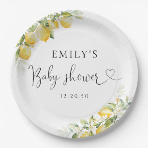 Assiettes En Carton Plaque de papier Baby shower Citrus citron