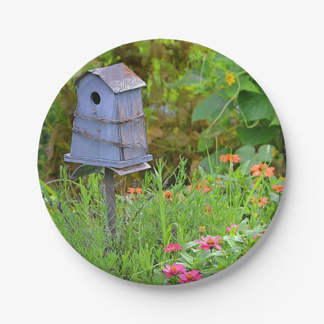 Assiettes En Carton Plaque de papier Birdhouse (Devant)