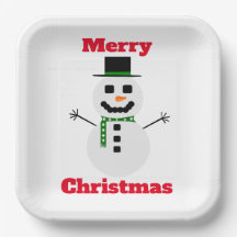 Plaque de papier blanc Frosty Joyeux Noël