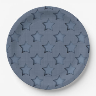 Assiettes En Carton Plaque de papier bleu étoiles