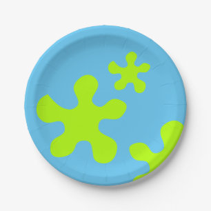 Assiettes En Carton plaque de papier bleu pâle vert, plaques