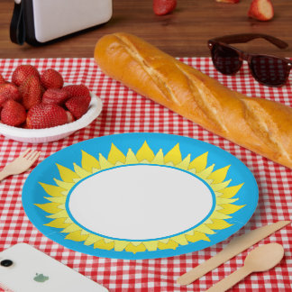 Assiettes En Carton Plaque de papier bleu Sun Sky