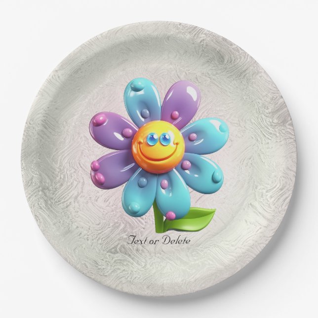 Assiettes En Carton Plaque de papier bleu violet jaune (Devant)