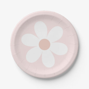 Assiettes En Carton Plaque de papier Boho Retro Daisy