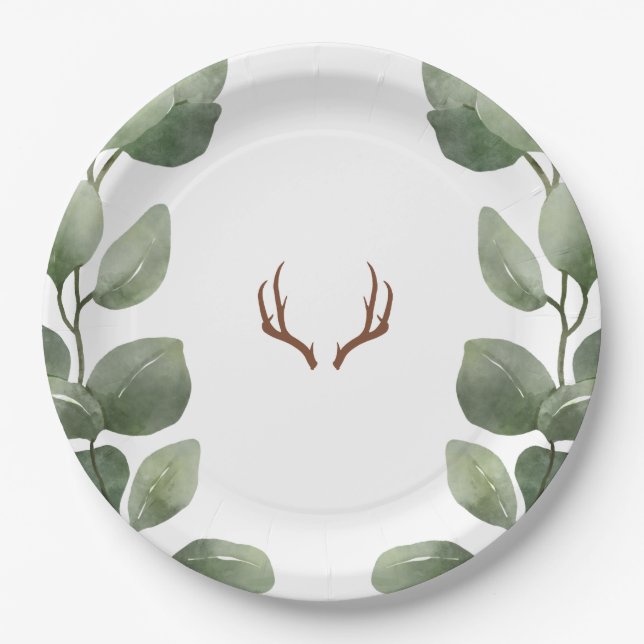 Assiettes En Carton Plaque de papier bois de cerf (Devant)
