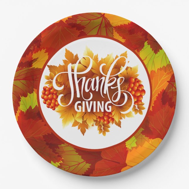 Assiettes En Carton Plaque de papier bon thanksgiving (Devant)