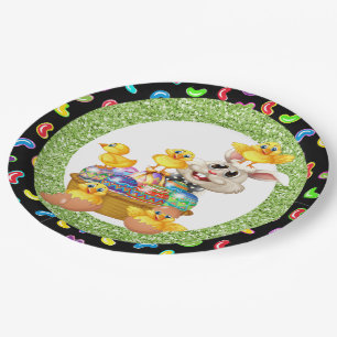 Assiettes En Carton Plaque de papier Bunny de Pâques