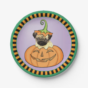 Assiettes En Carton Plaque de papier Carlin d'Halloween