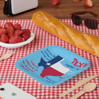 Assiettes En Carton Plaque de papier Carré Texas Extraordinaires Faits