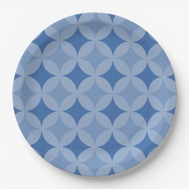 Assiettes En Carton Plaque de papier - Cercles et diamants (Devant)