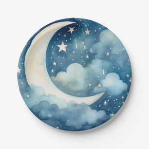 Assiettes En Carton Plaque de papier ciel lune et nuit