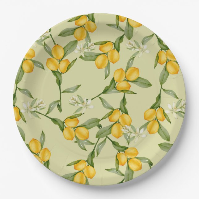 Assiettes En Carton Plaque de papier citron (Devant)